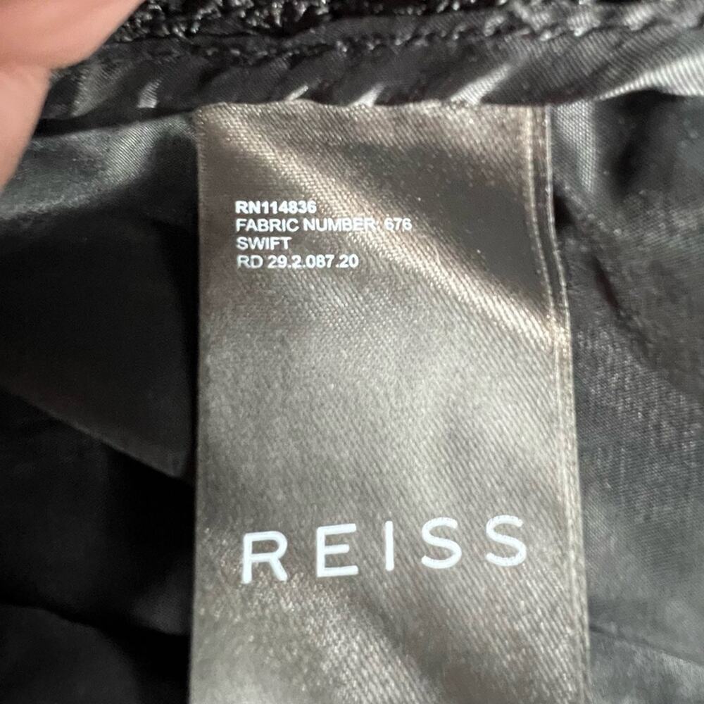 Reiss Swift Guipure Lace shift dress short sleeve little black dress sz 6 - Picture 6 of 8